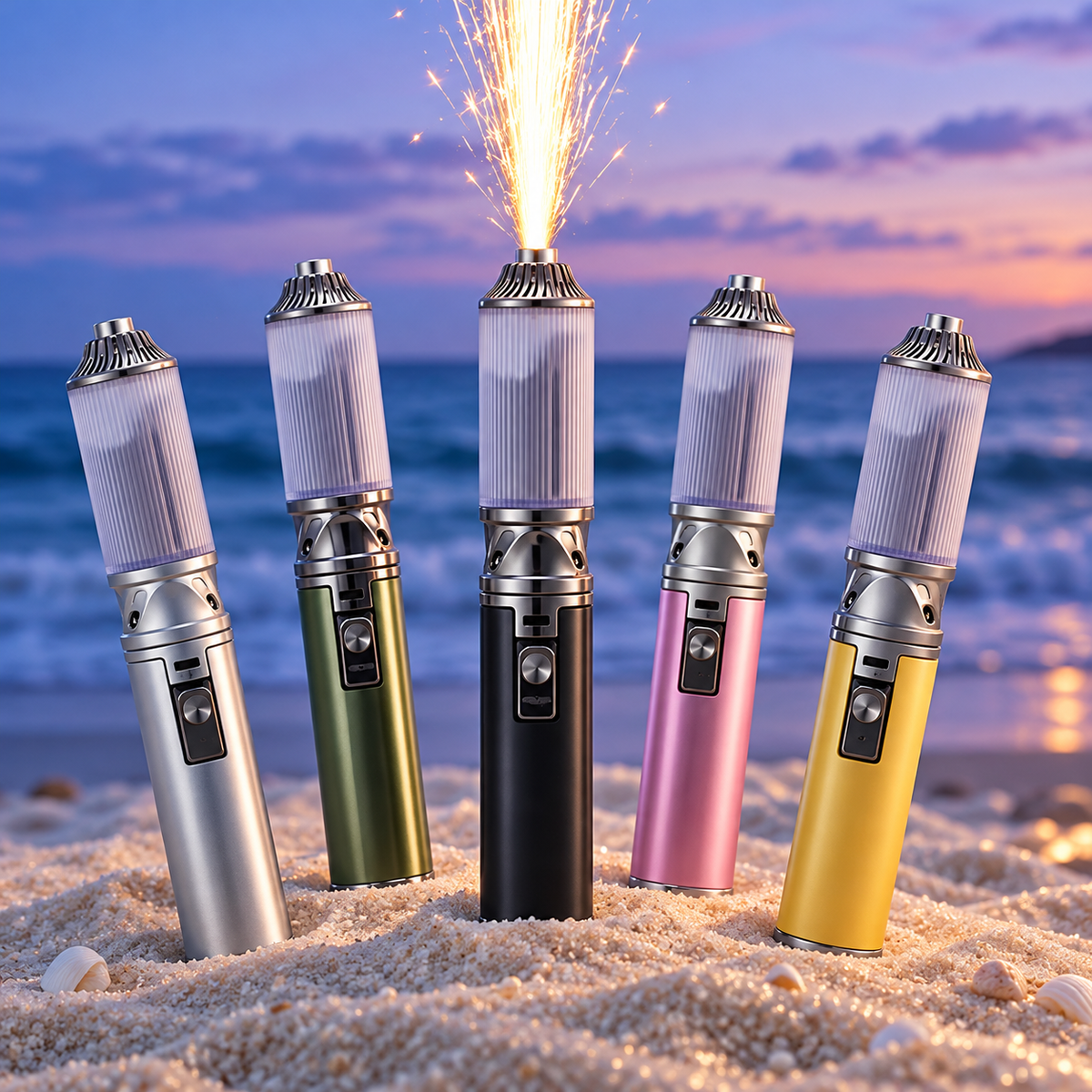 Outdoor romantic sparkler igniter, photo booth magic tool, multi-functional seaside creative atmosphere stick