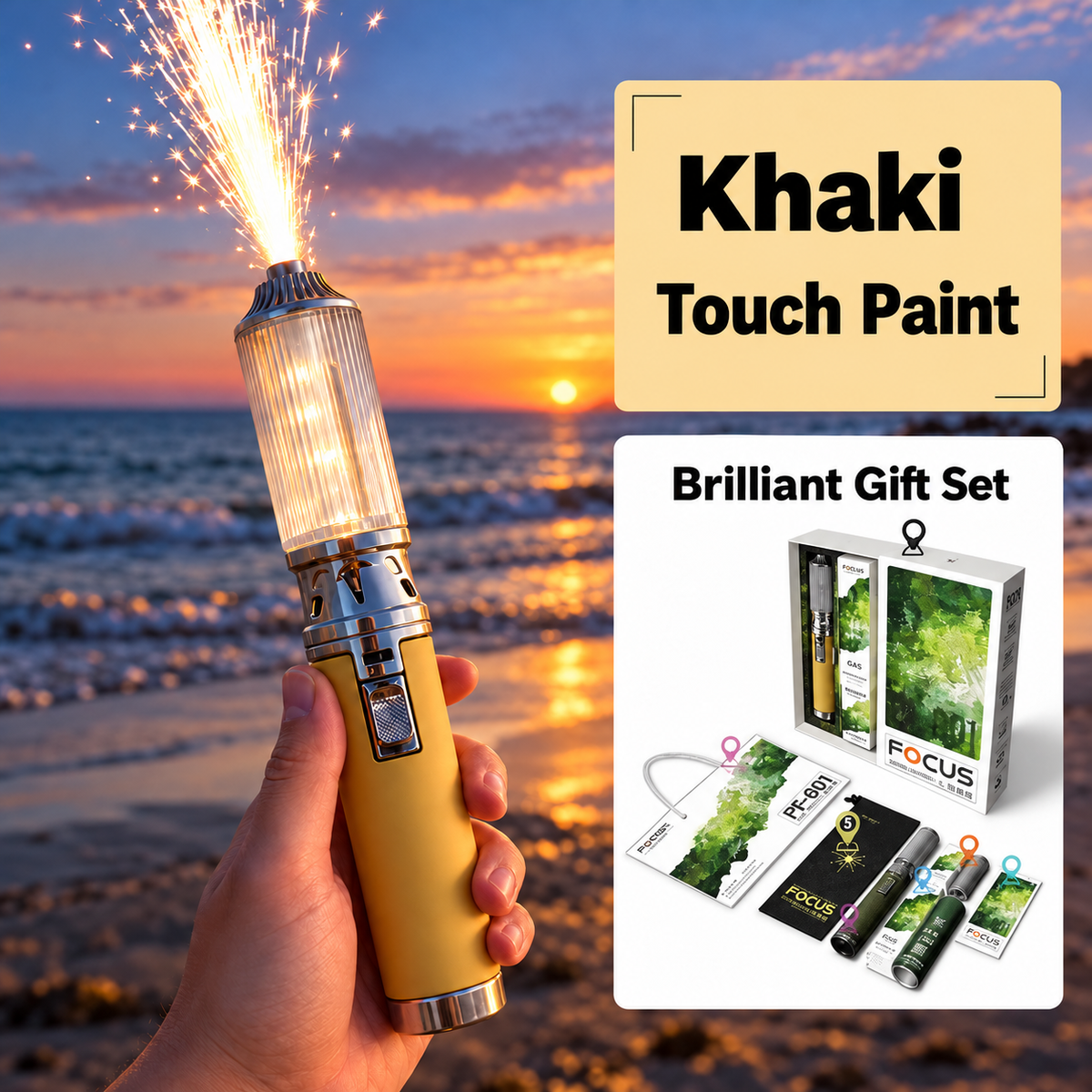 Outdoor romantic sparkler igniter, photo booth magic tool, multi-functional seaside creative atmosphere stick