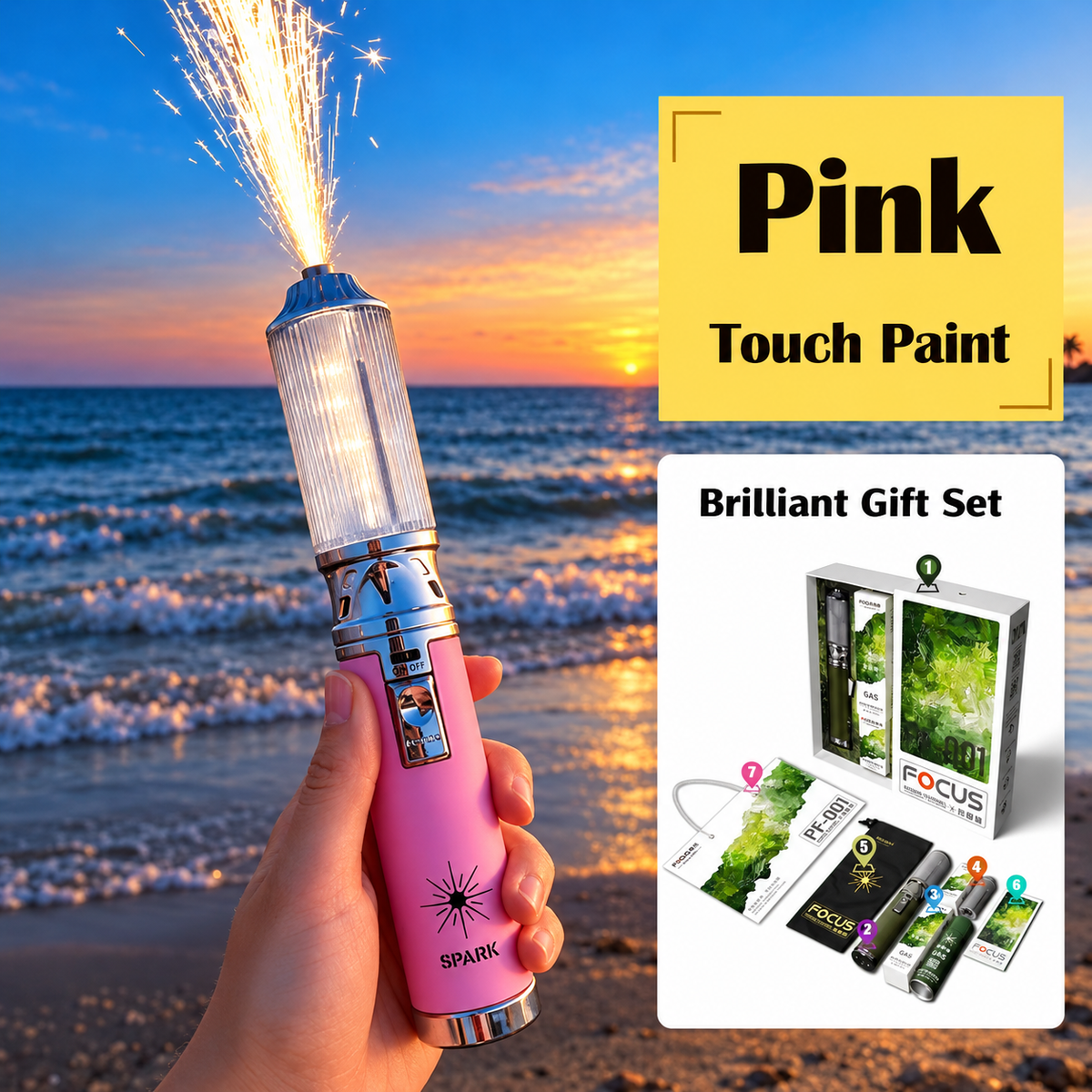 Outdoor romantic sparkler igniter, photo booth magic tool, multi-functional seaside creative atmosphere stick