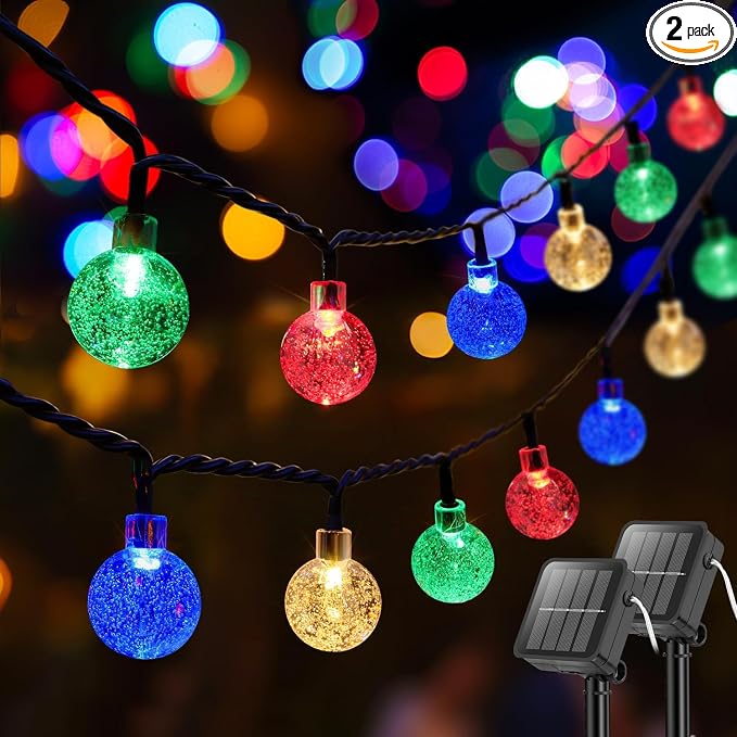 Solar Bubble Globe String Lights