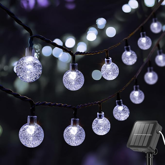 Solar Bubble Globe String Lights