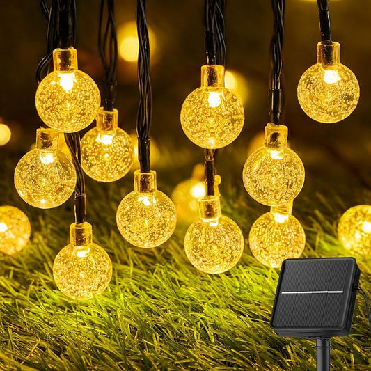 Solar Bubble Globe String Lights
