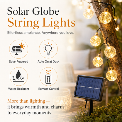 Solar Bubble Globe String Lights