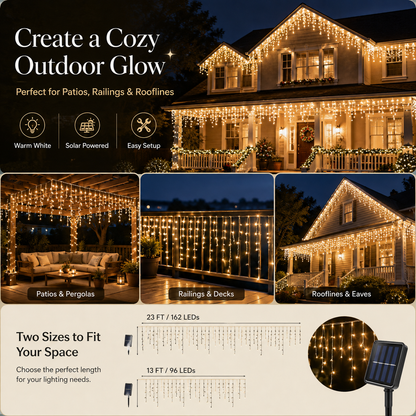 Solar Icicle String Lights