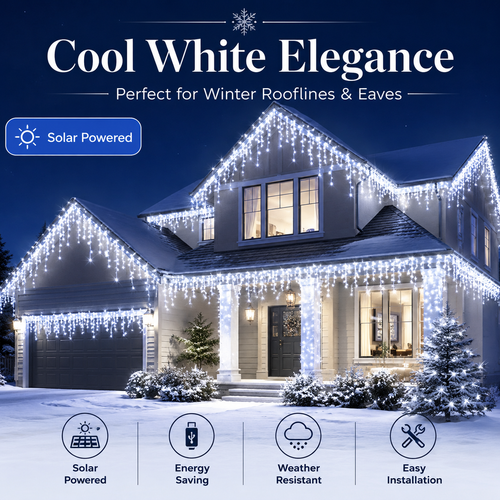 Solar Icicle String Lights