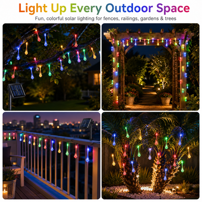 LED Solar Teardrop String Lights