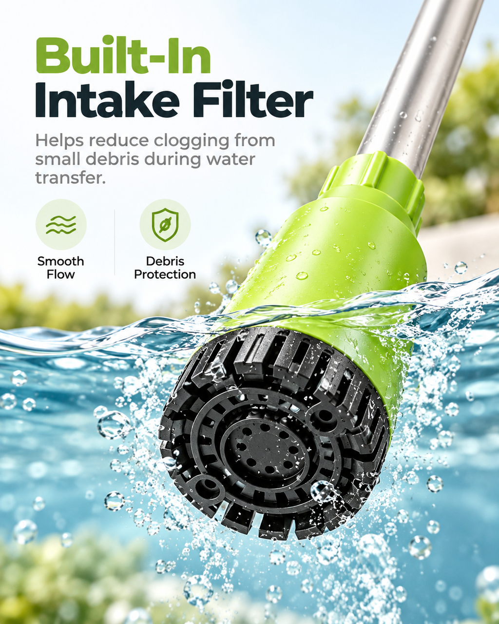LUNORA Cordless Water Transfer Pump – Portable Handheld Electric Pump for Home & Garden