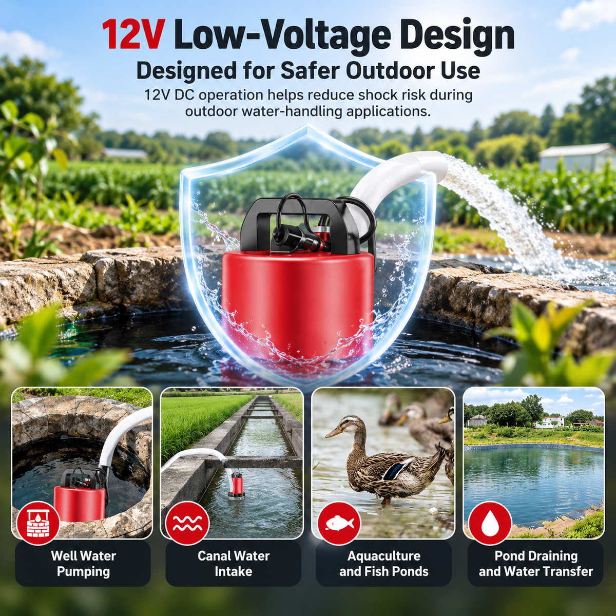 Rechargeable Remote-Controlled Submersible Water Pump