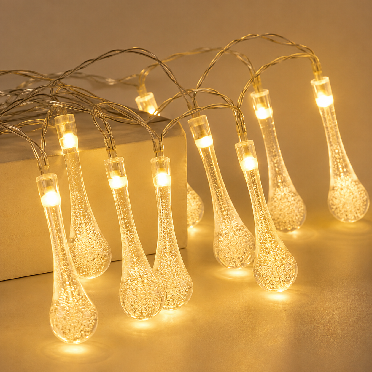 LED Solar Teardrop String Lights
