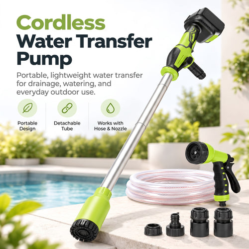 LUNORA Cordless Water Transfer Pump – Portable Handheld Electric Pump for Home & Garden